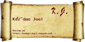 Kádas Joel névjegykártya